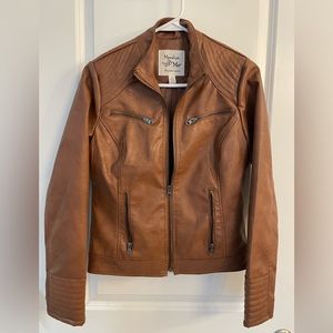 Maralyn & Me | Brown/tan faux leather jacket. Bought at Macys. Never worn
